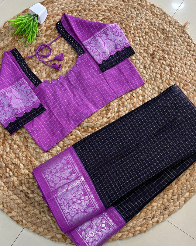 Saree With Stitched Blouse - (SIZE-38-42) - SWSB 927