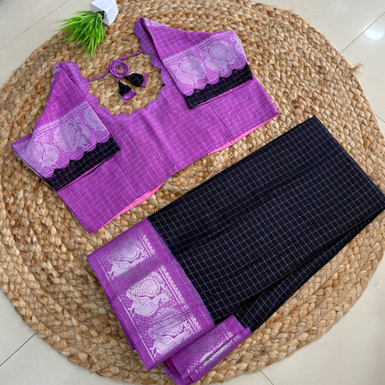 Saree With Stitched Blouse - (SIZE-44-48) - SWSB 934