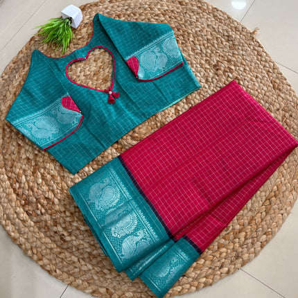 Saree With Stitched Blouse - (SIZE-40-44) - SWSB 921