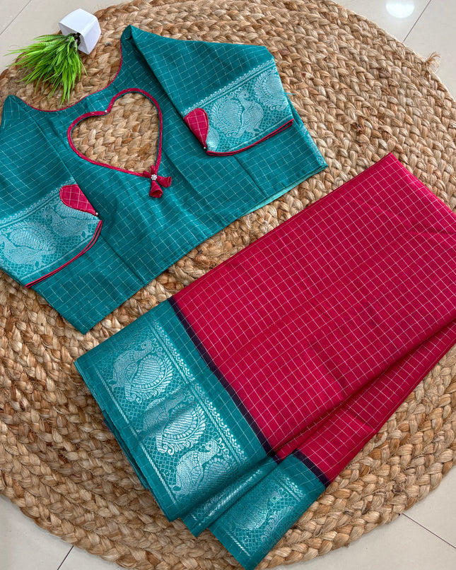 Saree With Stitched Blouse - (SIZE-40-44) - SWSB 921