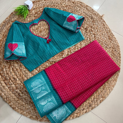 Saree With Stitched Blouse - (SIZE-40-44) - SWSB 921