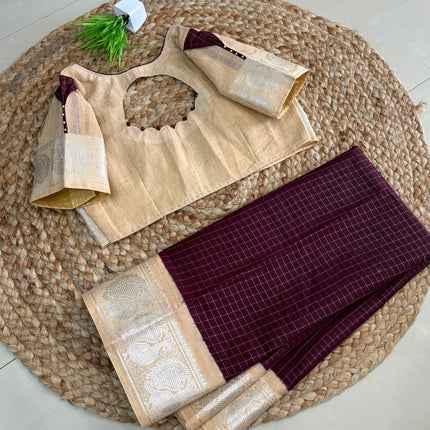 Saree With Stitched Blouse - (SIZE-40 -44) - SWSB 920