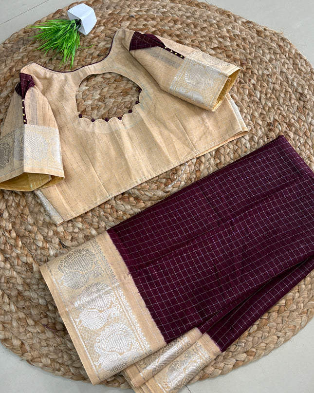 Saree With Stitched Blouse - (SIZE-40 -44) - SWSB 920
