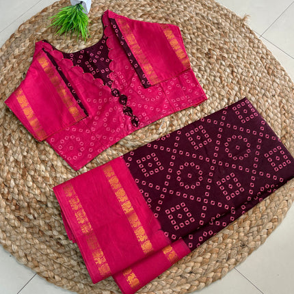 Saree With Stitched Blouse - (SIZE-42-46) - SWSB 933