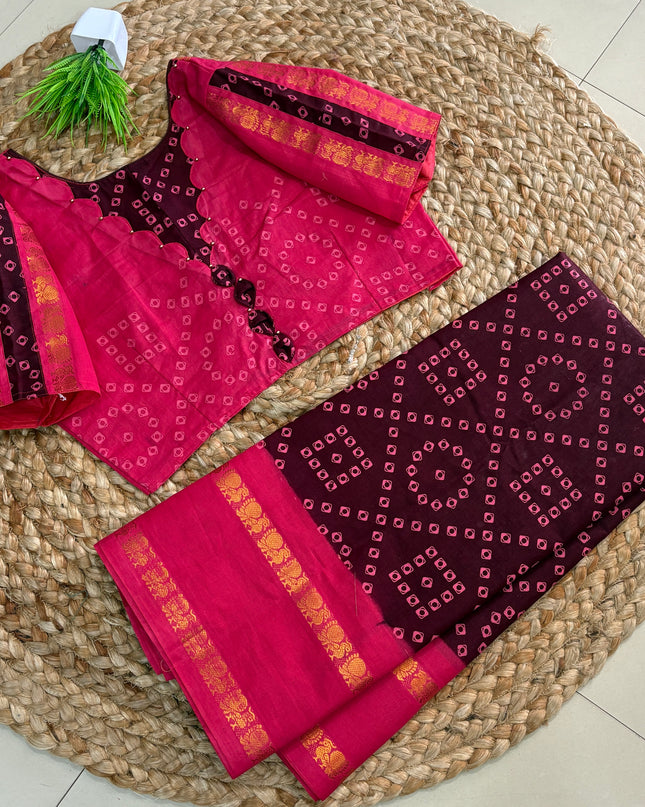 Saree With Stitched Blouse - (SIZE-42-46) - SWSB 933