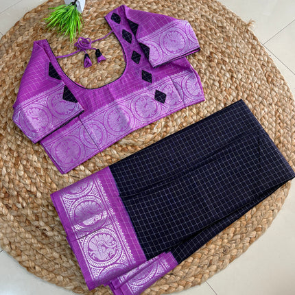 Saree With Stitched Blouse - (SIZE-40-44) - SWSB 939