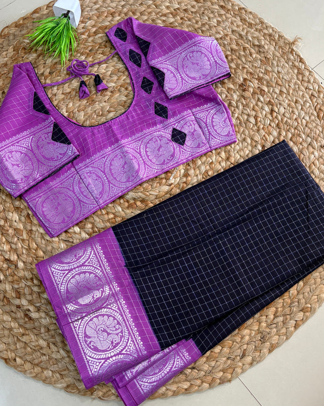 Saree With Stitched Blouse - (SIZE-40-44) - SWSB 939