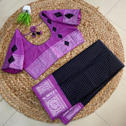 Saree With Stitched Blouse - (SIZE-40-44) - SWSB 939