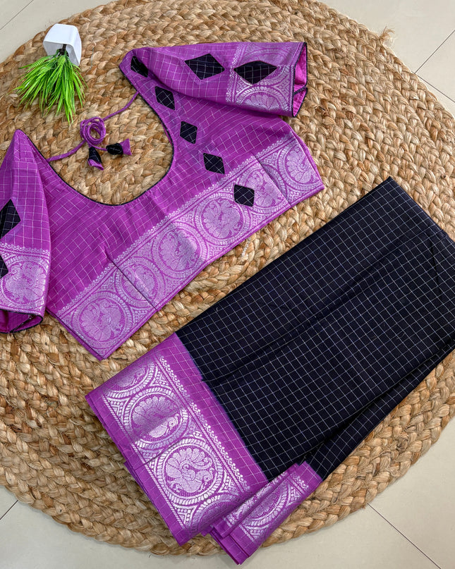 Saree With Stitched Blouse - (SIZE-40-44) - SWSB 939