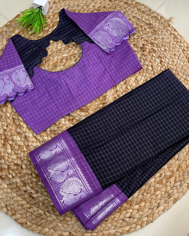 Saree With Stitched Blouse - (SIZE-40-44) - SWSB 940