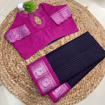 Saree With Stitched Blouse - (SIZE-44-48) - SWSB 936