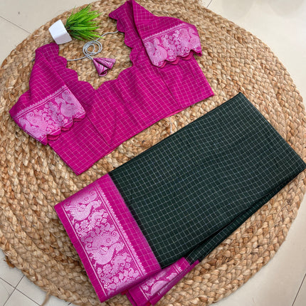 Saree With Stitched Blouse - (SIZE-40-44) - SWSB 941