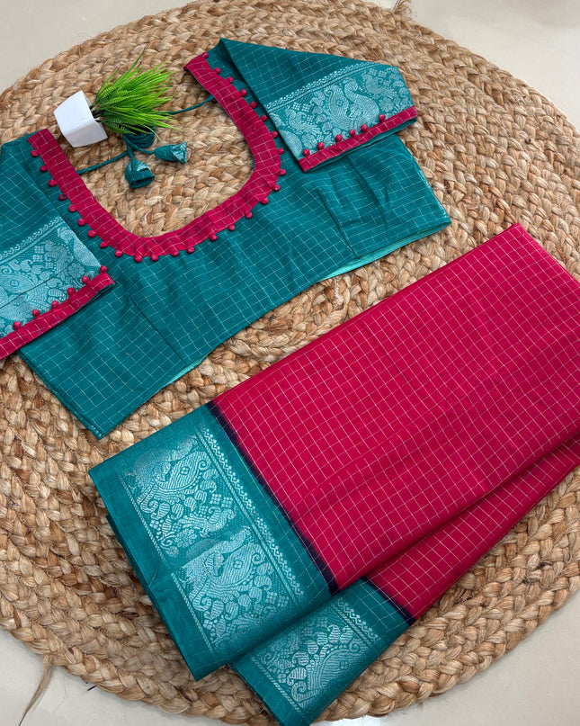 Saree With Stitched Blouse - (SIZE-44-48) - SWSB 937