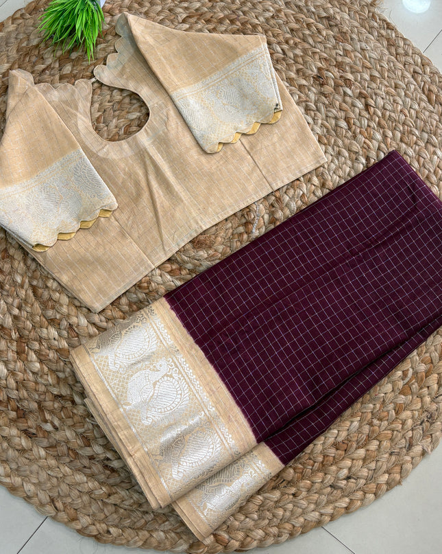 Saree With Stitched Blouse - (SIZE-38-42) - SWSB 928