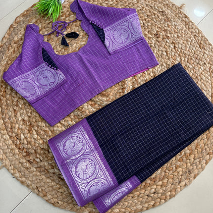 Saree With Stitched Blouse - (SIZE-42-46) - SWSB 931