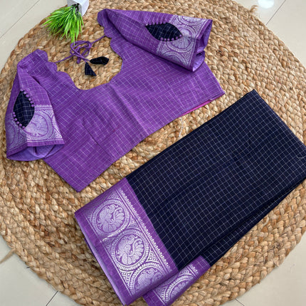 Saree With Stitched Blouse - (SIZE-42-46) - SWSB 931