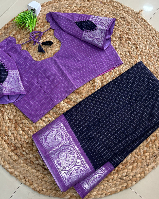 Saree With Stitched Blouse - (SIZE-42-46) - SWSB 931