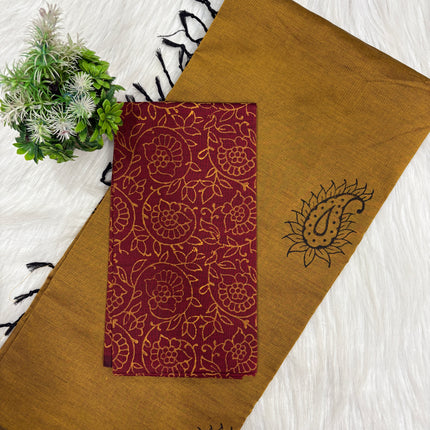 Subtle Style South Cotton Mix Saree 🌿