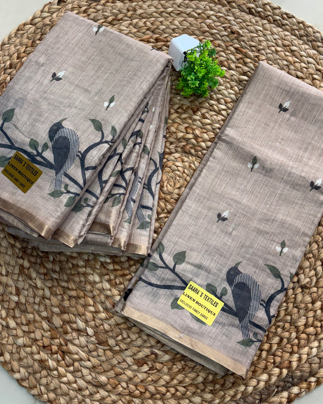Linen Cotton Saree – LCS 140