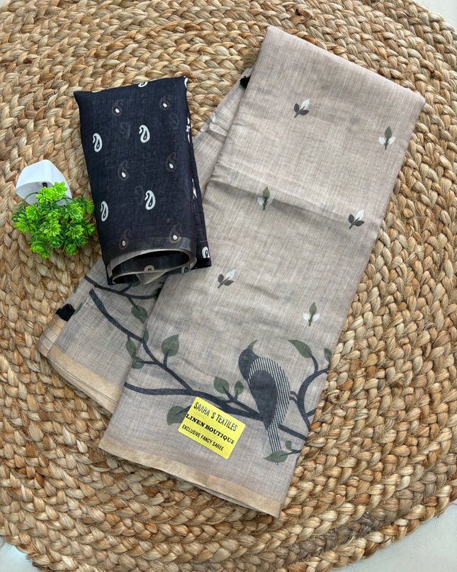 Linen Cotton Saree – LCS 140