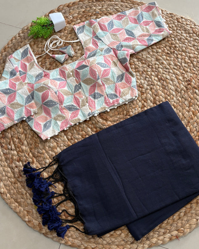 Saree With Readymade Blouse - (SIZE-36-40) - SWSB 946