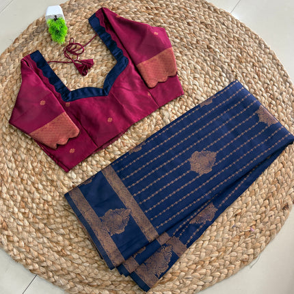 Saree With Stitched Blouse - (SIZE-34-38) - SWSB 976