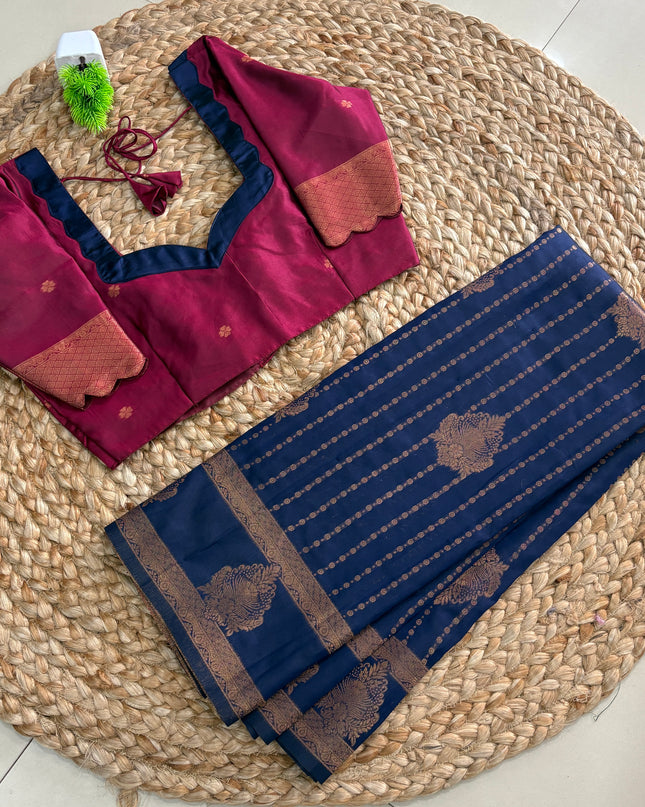 Saree With Stitched Blouse - (SIZE-34-38) - SWSB 976