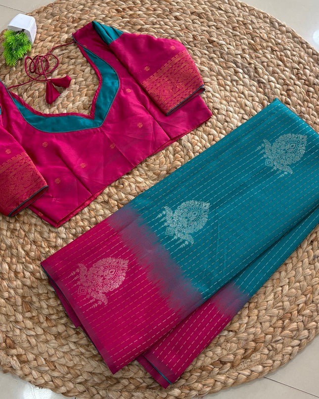 Saree With Stitched Blouse - (SIZE-34-38) - SWSB 975