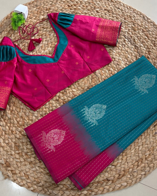 Saree With Stitched Blouse - (SIZE-34-38) - SWSB 975