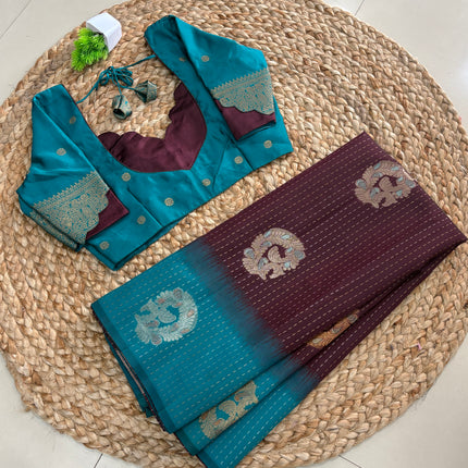 Saree With Stitched Blouse - (SIZE-34-38) - SWSB 974