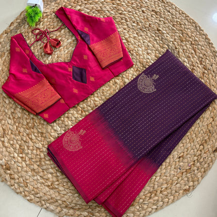 Saree With Stitched Blouse - (SIZE-34-38) - SWSB 972