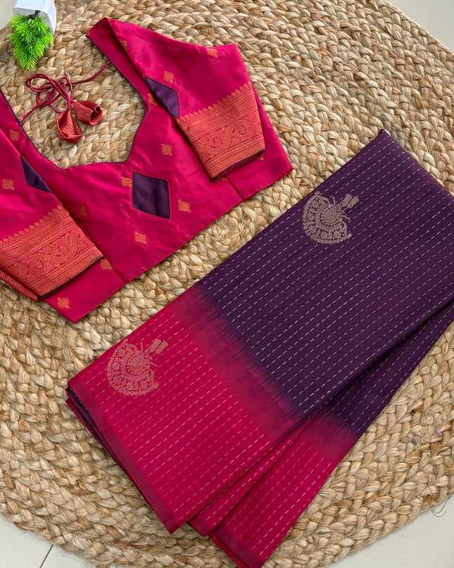 Saree With Stitched Blouse - (SIZE-34-38) - SWSB 972