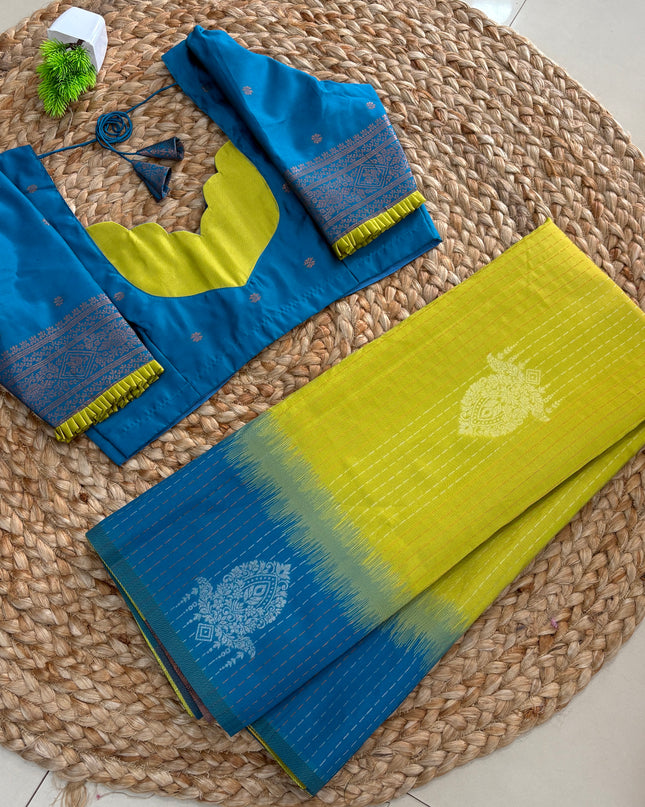 Saree With Stitched Blouse - (SIZE-34-38) - SWSB 971