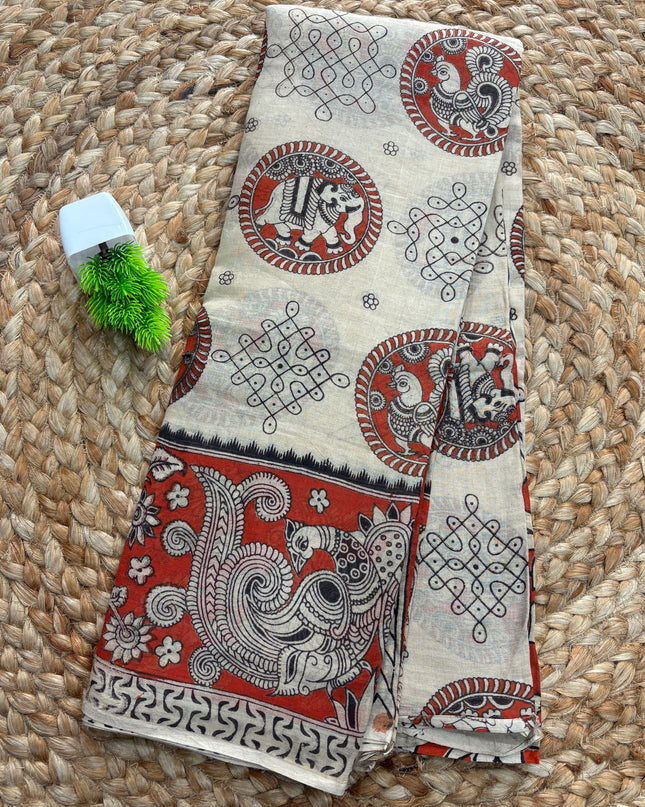 Kalamkari Cotton Saree - KCS 154