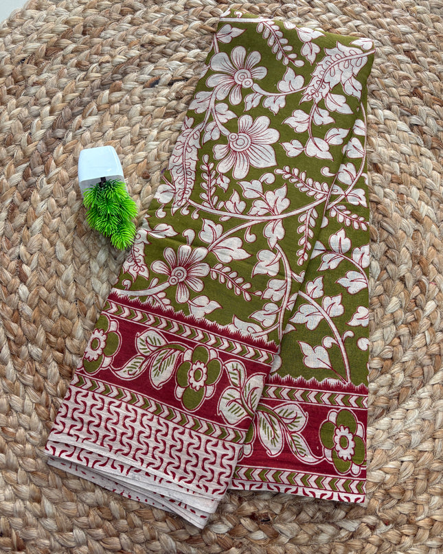 Kalamkari Cotton Saree - KCS 158