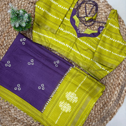 Saree With Stitched Blouse - (size-40-44) - SWSB 144