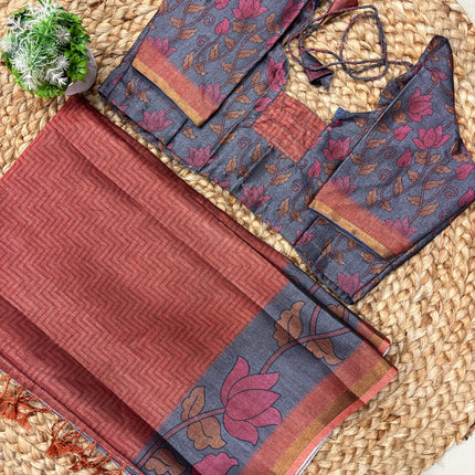 Saree With Stitched Blouse - (size-34-38) - SWSB 154