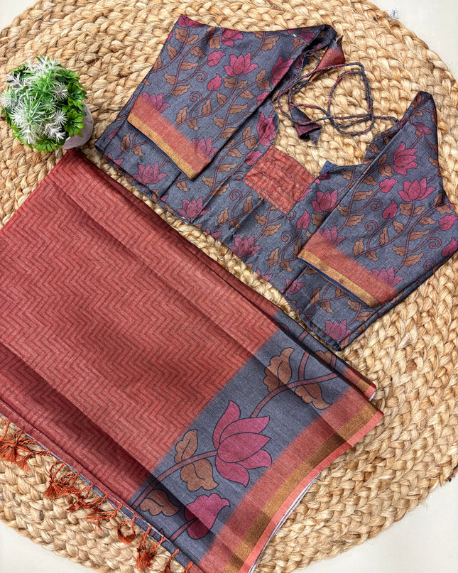 Saree With Stitched Blouse - (size-34-38) - SWSB 154