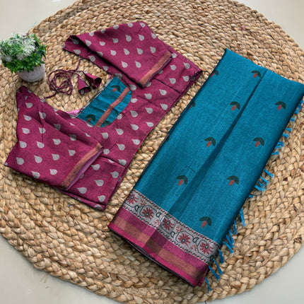 Saree With Stitched Blouse - (size - 36 - 40) - SWSB 162
