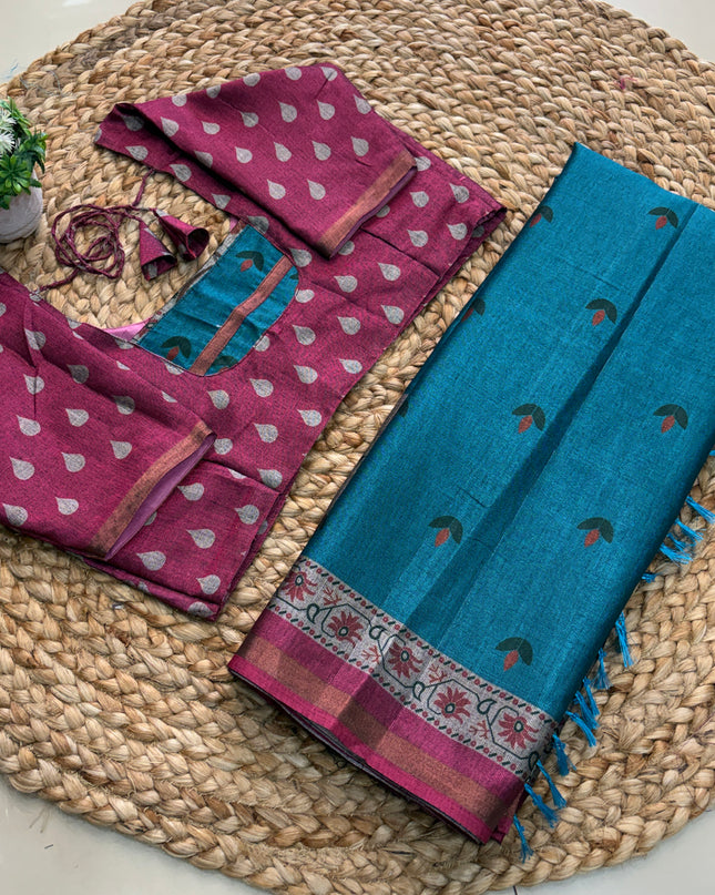 Saree With Stitched Blouse - (size - 36 - 40) - SWSB 162