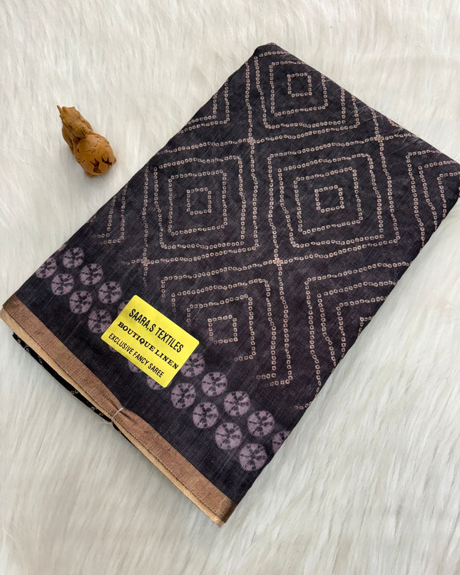 Linen Cotton Saree - LCS 06