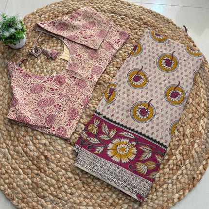 Saree With Stitched Blouse - (SIZE-36-40) - SWSB 513