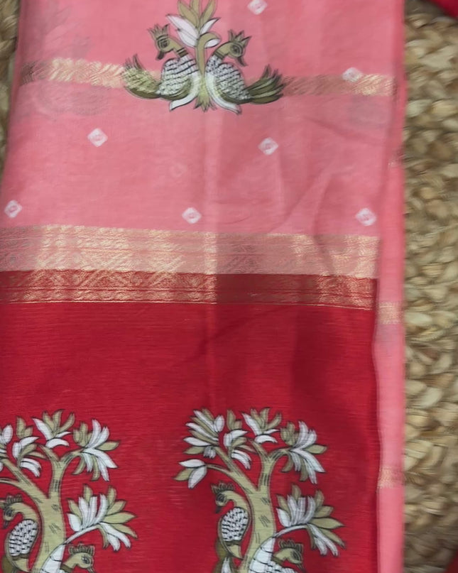 Saree With Stitched Blouse - (size-38-42) - SWSB 184