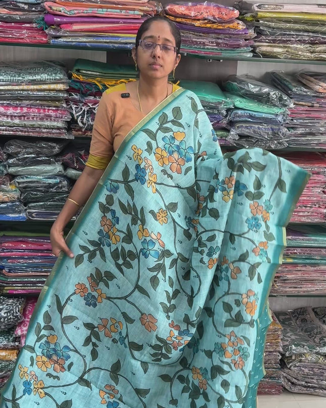 Linen Cotton Saree - LCS 142