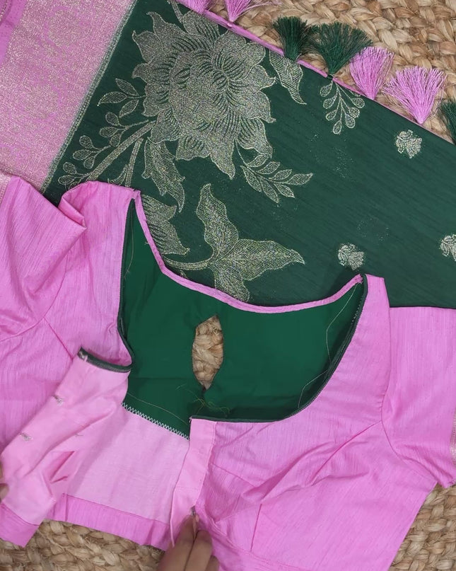 Saree With Stitched Blouse - (size-40-44) - SWSB 296